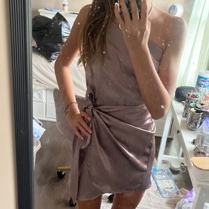 purple hoco dress